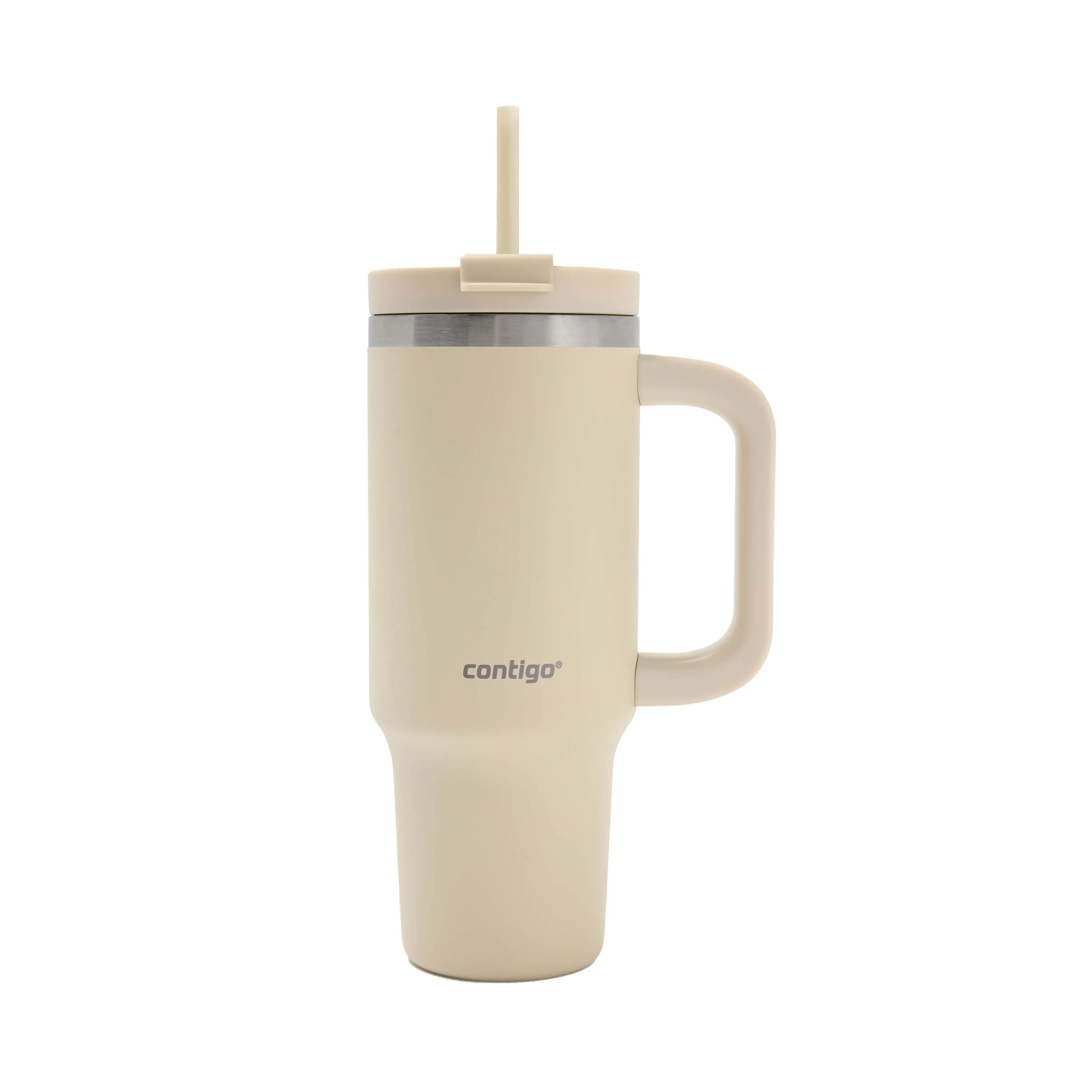 Contigo Streeterville vacuum-insulated tumbler in Oatmilk colourway, leak-proof stainless steel travel tumbler with lid Contigo Streeterville vacuum-insulated tumbler in Oatmilk colourway, leak-proof stainless steel travel tumbler with lid