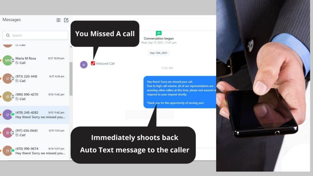 Missed Call Auto Text Messages