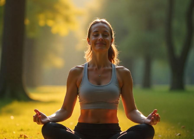 meditating on a yoga mat meditating on a yoga mat