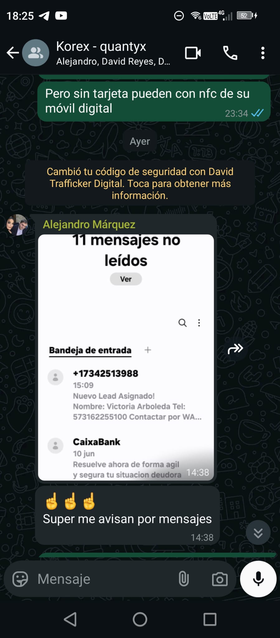Leads diarios entrando