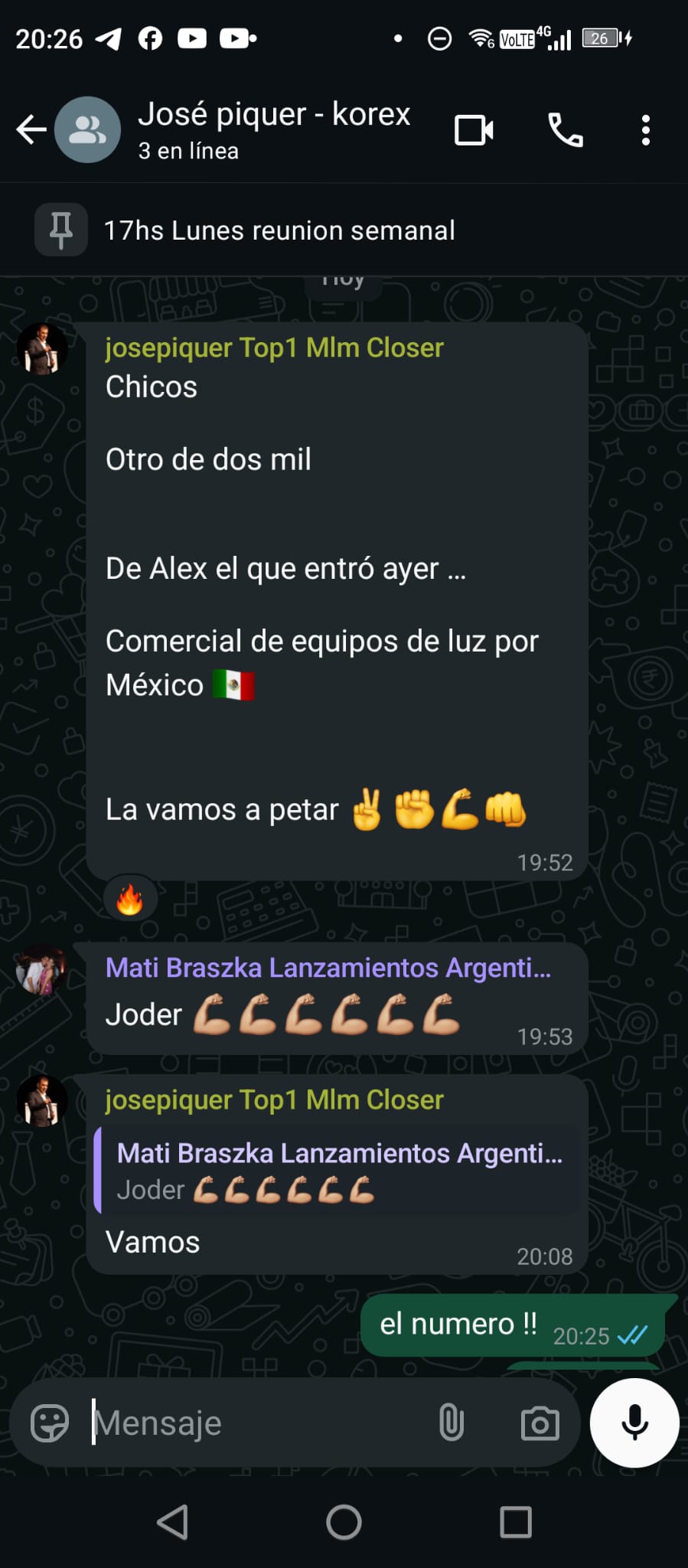 Chat de cliente cerrando venta