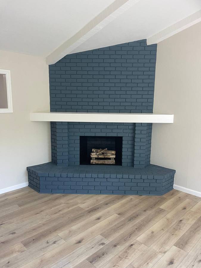 Interior painting—chimney wall repair and repaint