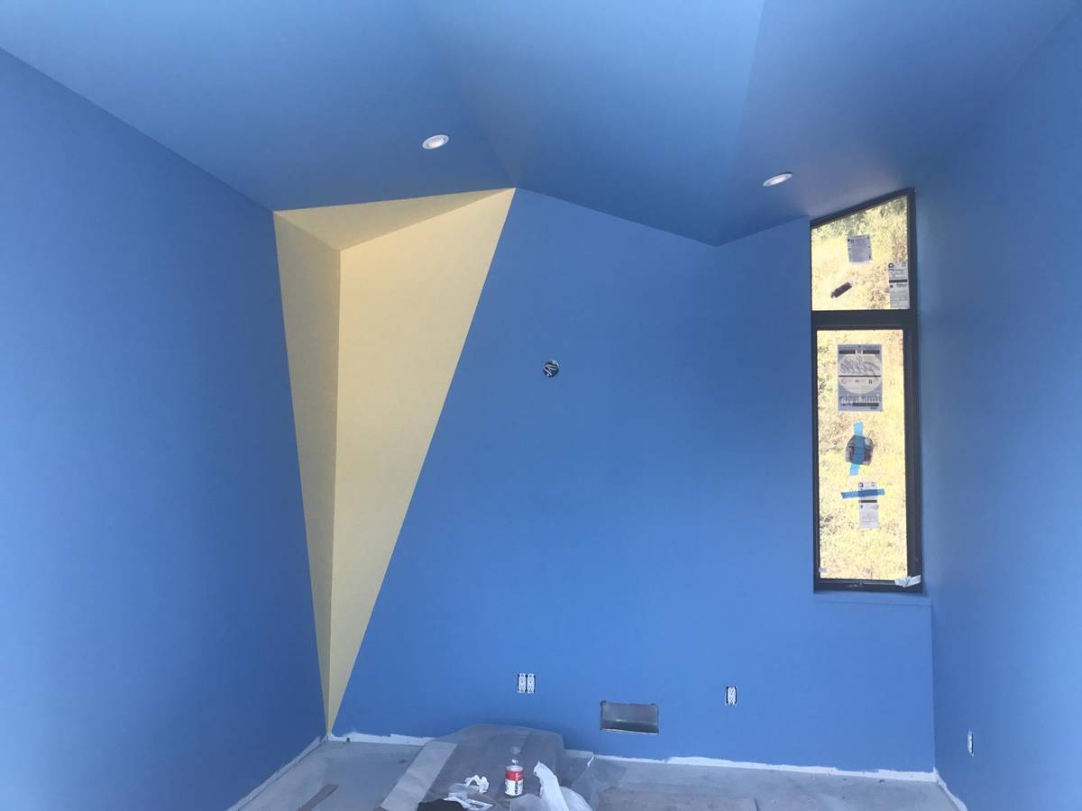 Interior room painting — satin finish walls and trim