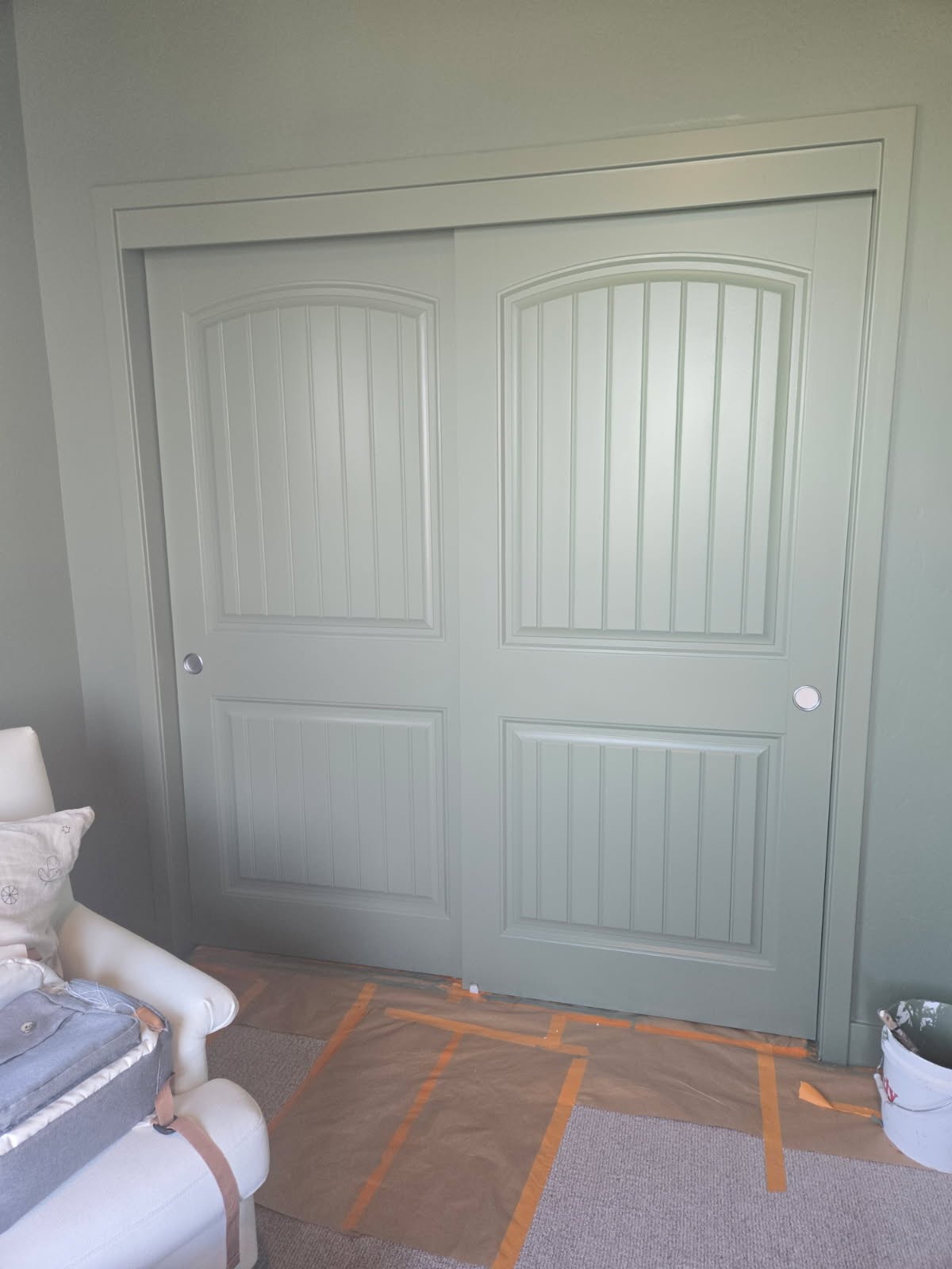 Closet doors interior repaint — satin white