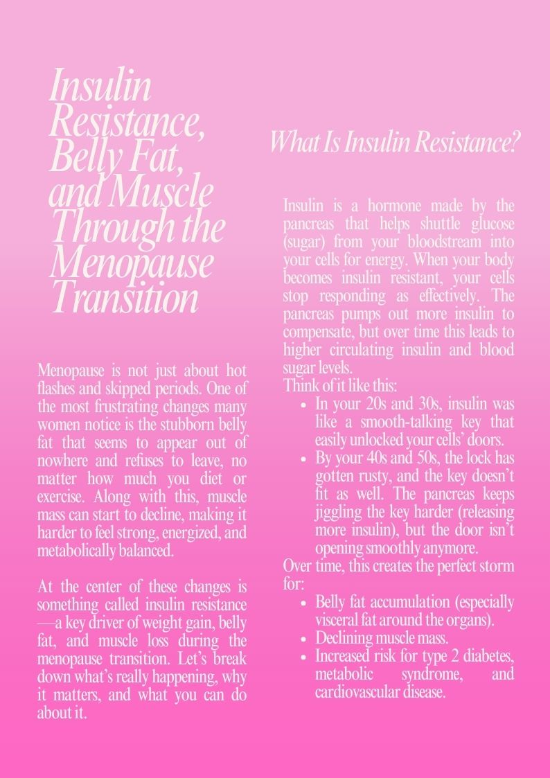 “Midlife woman exercising with weights to reduce insulin resistance, belly fat, and muscle loss during menopause.”