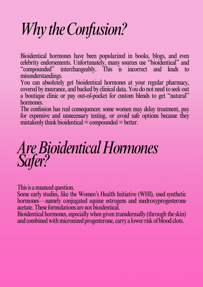Confused about bioidentical hormones? Learn the difference between FDA-approved and compounded hormones, what “bioidentical” really means, and how to make safe, informed choices.