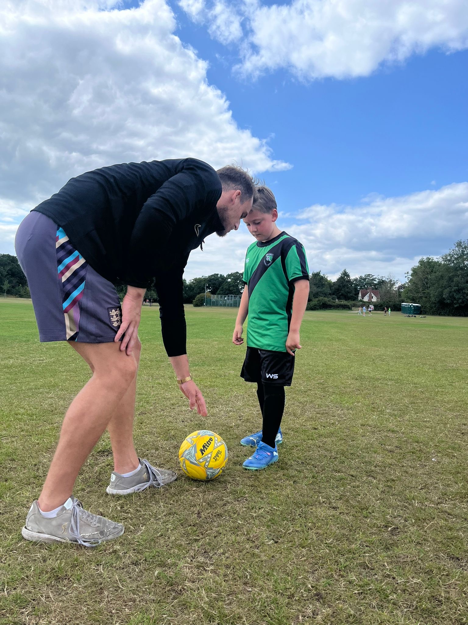 Young footballers training in Bournemouth