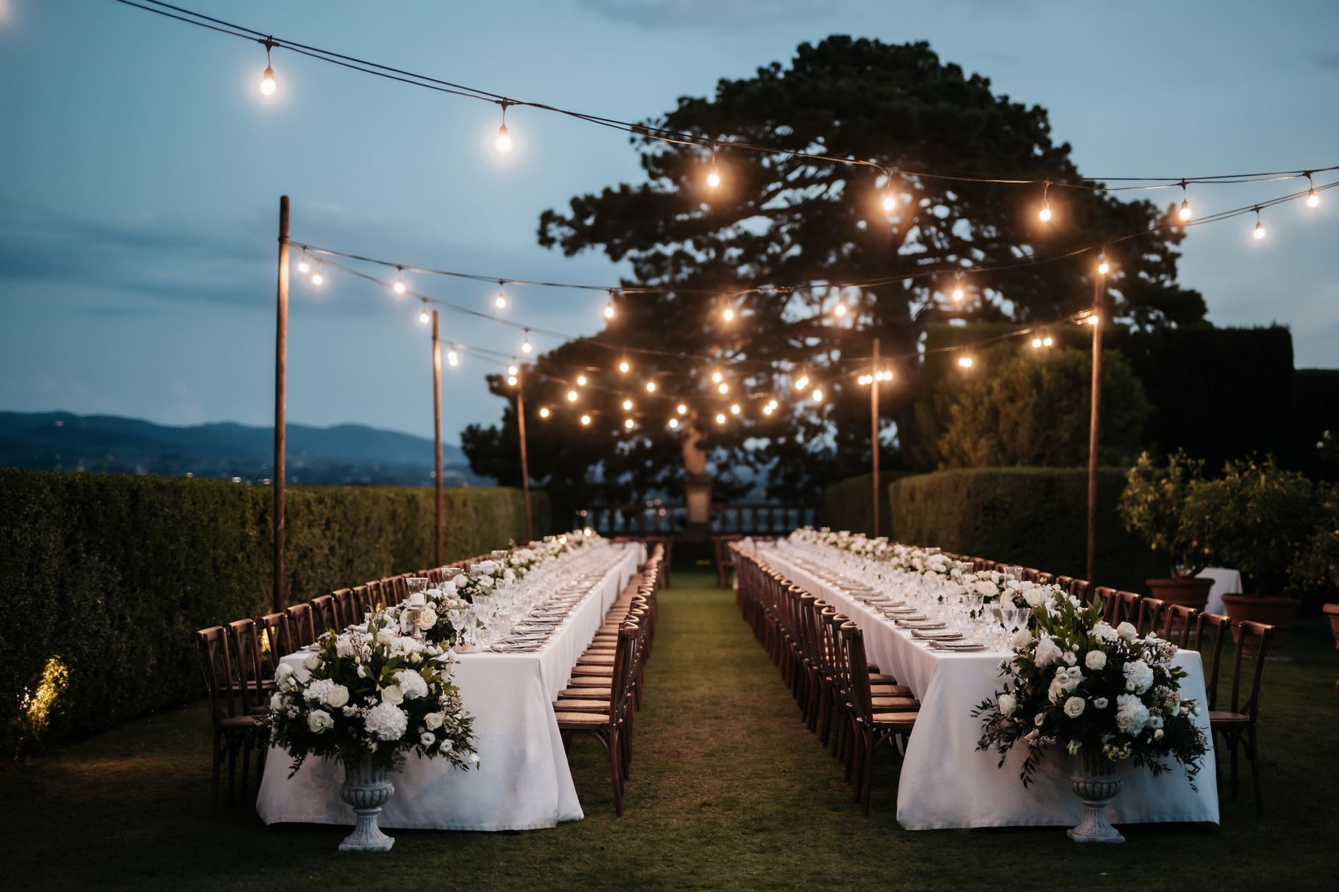 Exclusive dinner setup under the stars