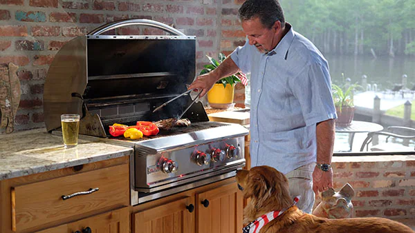 Happy Customers Enjoying Outdoor Kitchen