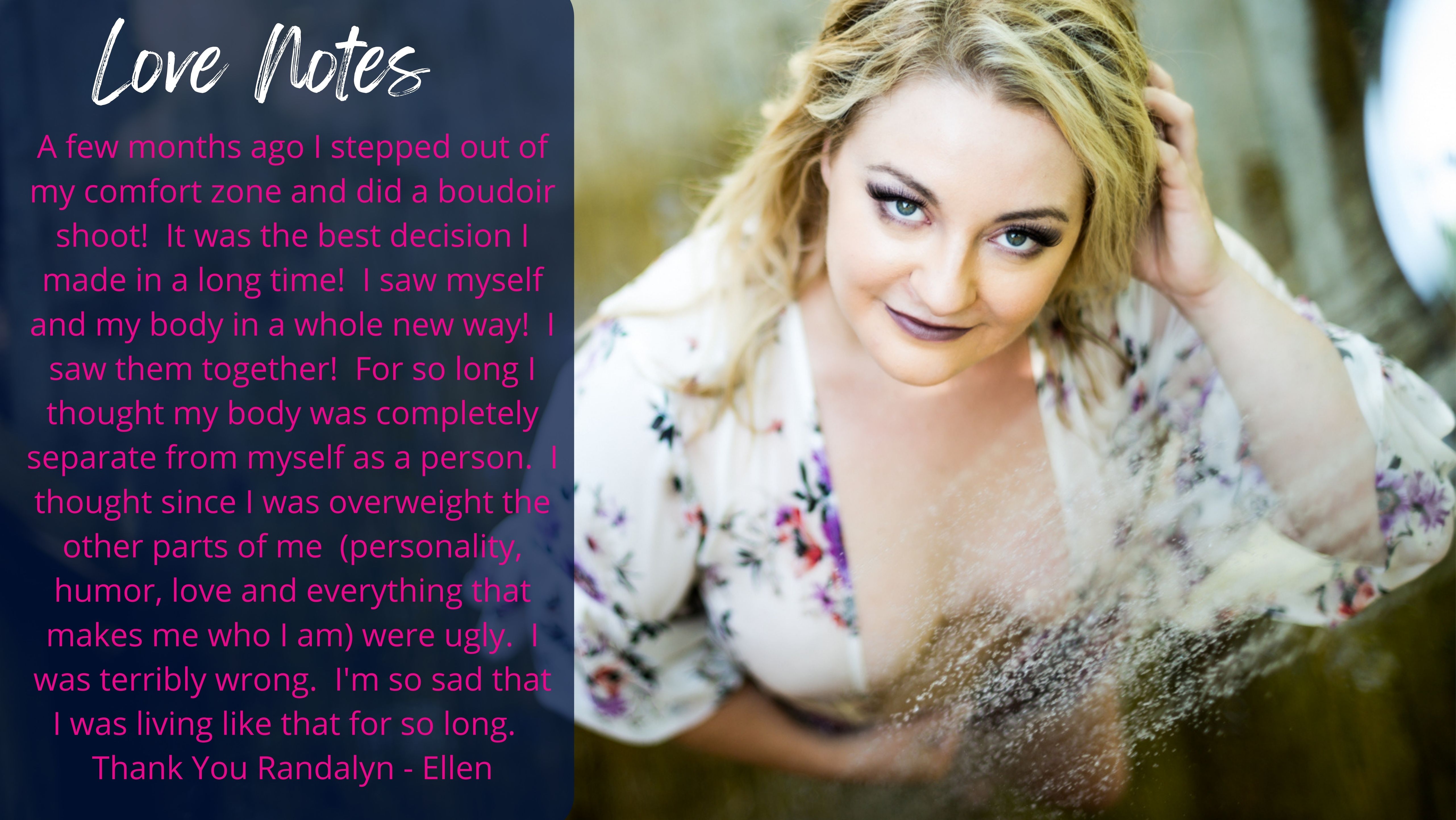 Client testimonial on the Siren Experience at Release Your Siren a boudoir studio located near St. Louis MO