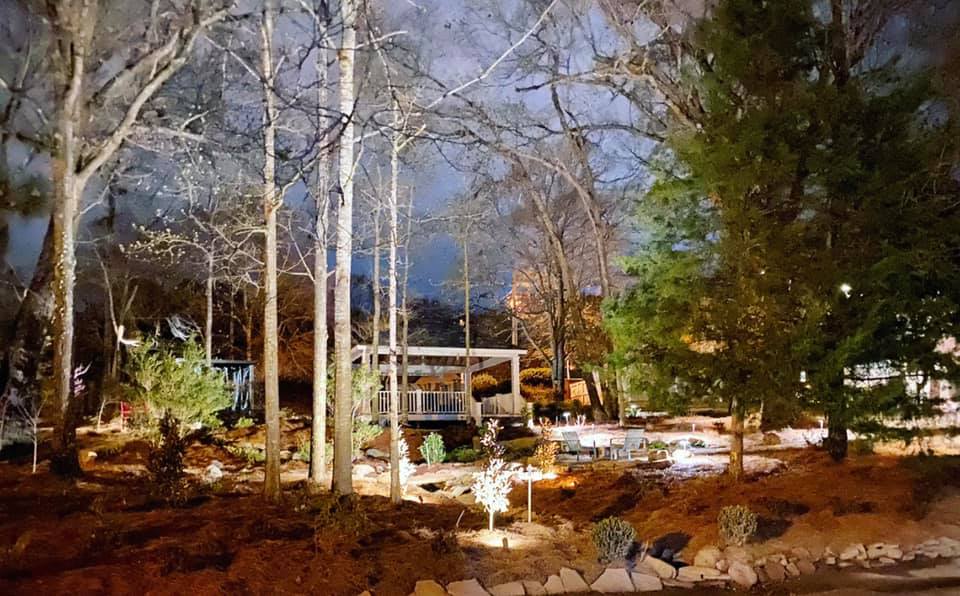 Outdoor lighting Cornerstone Landscapes Tupelo Ms landscaping