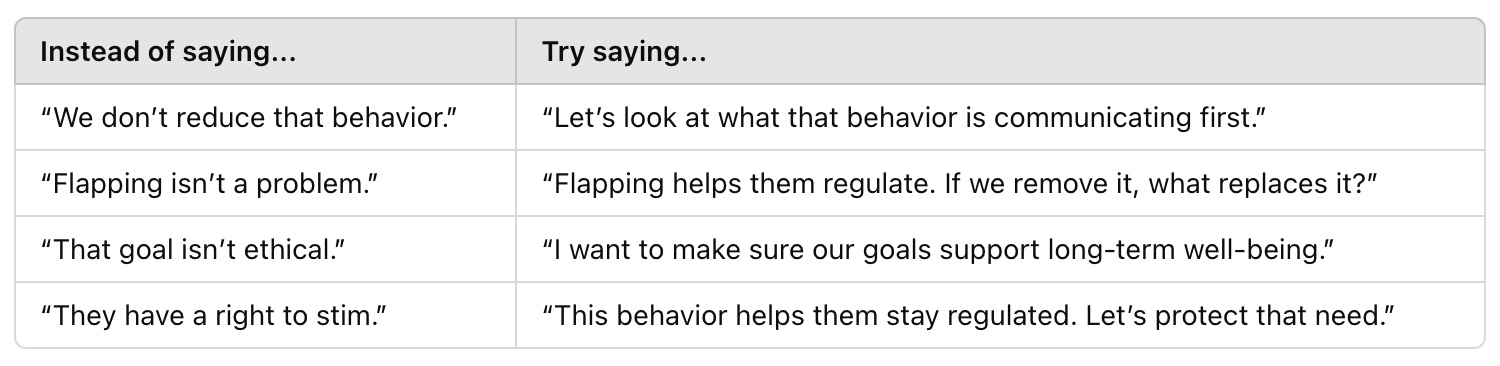 Reframing pushback about stereotypies from parents Reframing pushback about stereotypies from parents