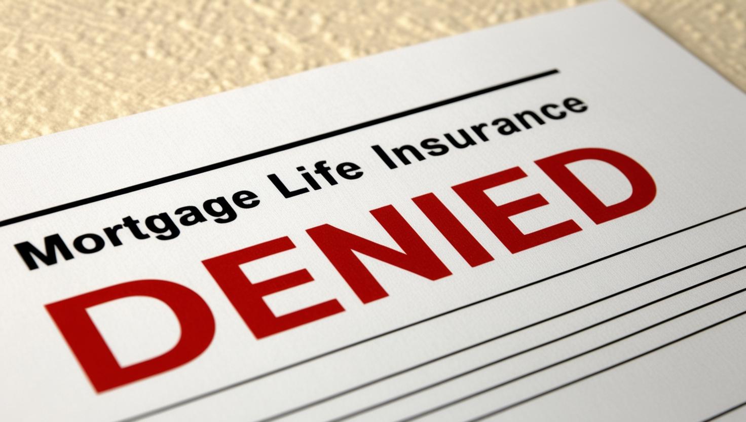 Picture of a mortgage insurance policy that says DENIED Picture of a mortgage insurance policy that says DENIED