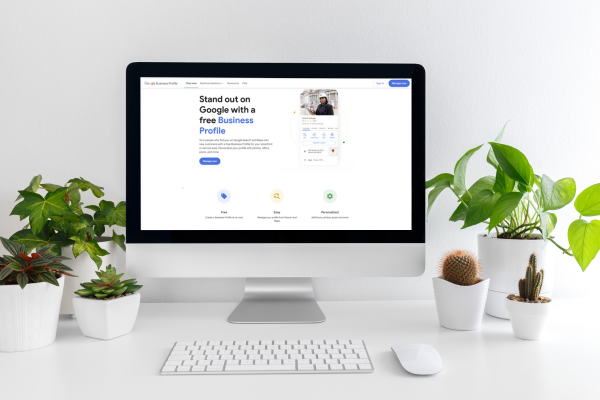 Computer showing the google business page Computer showing the google business page