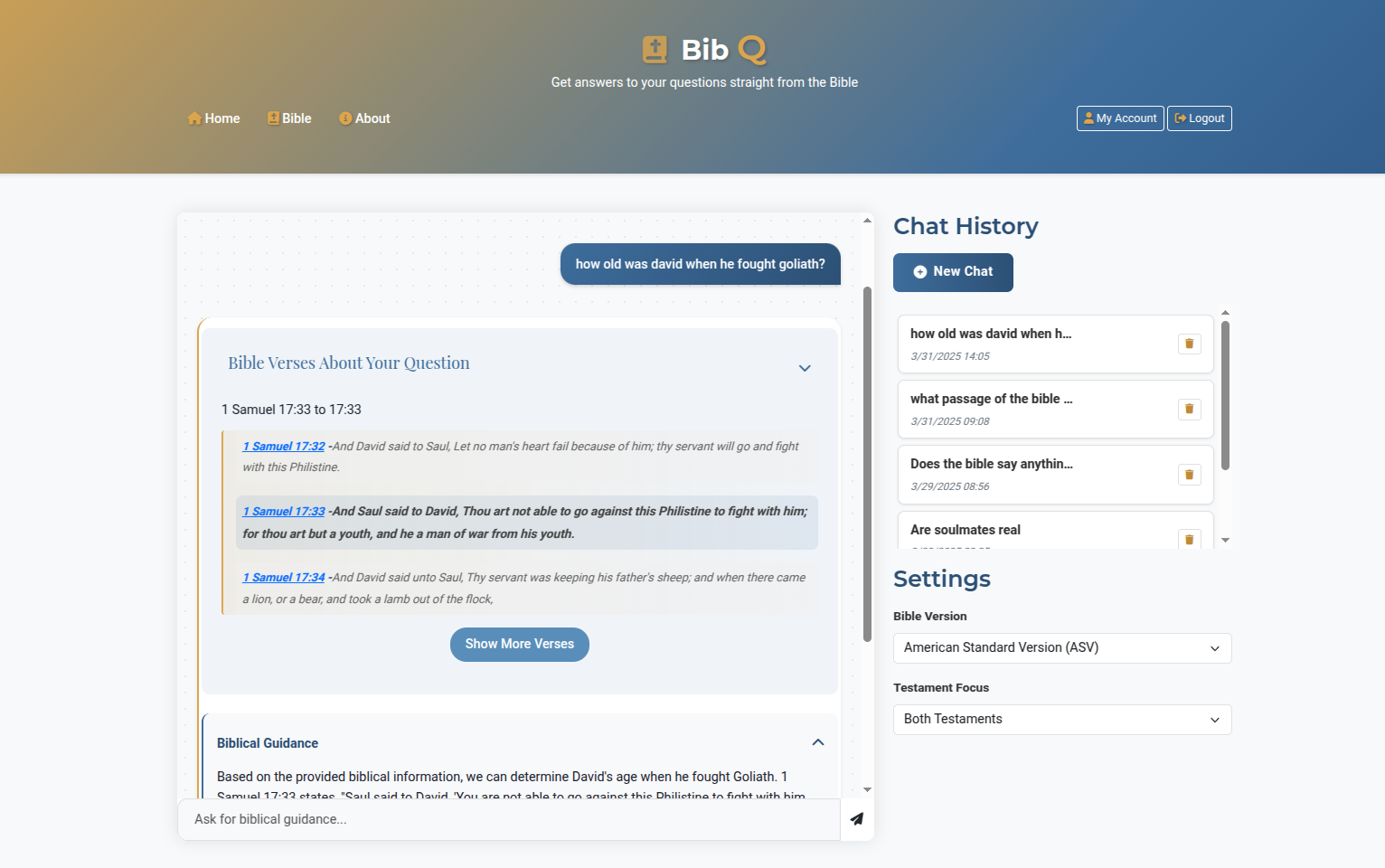 Bib-Q chat interface example