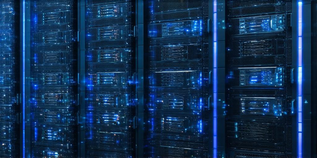 Image of a data center or GPU cluster used for training large AI models.