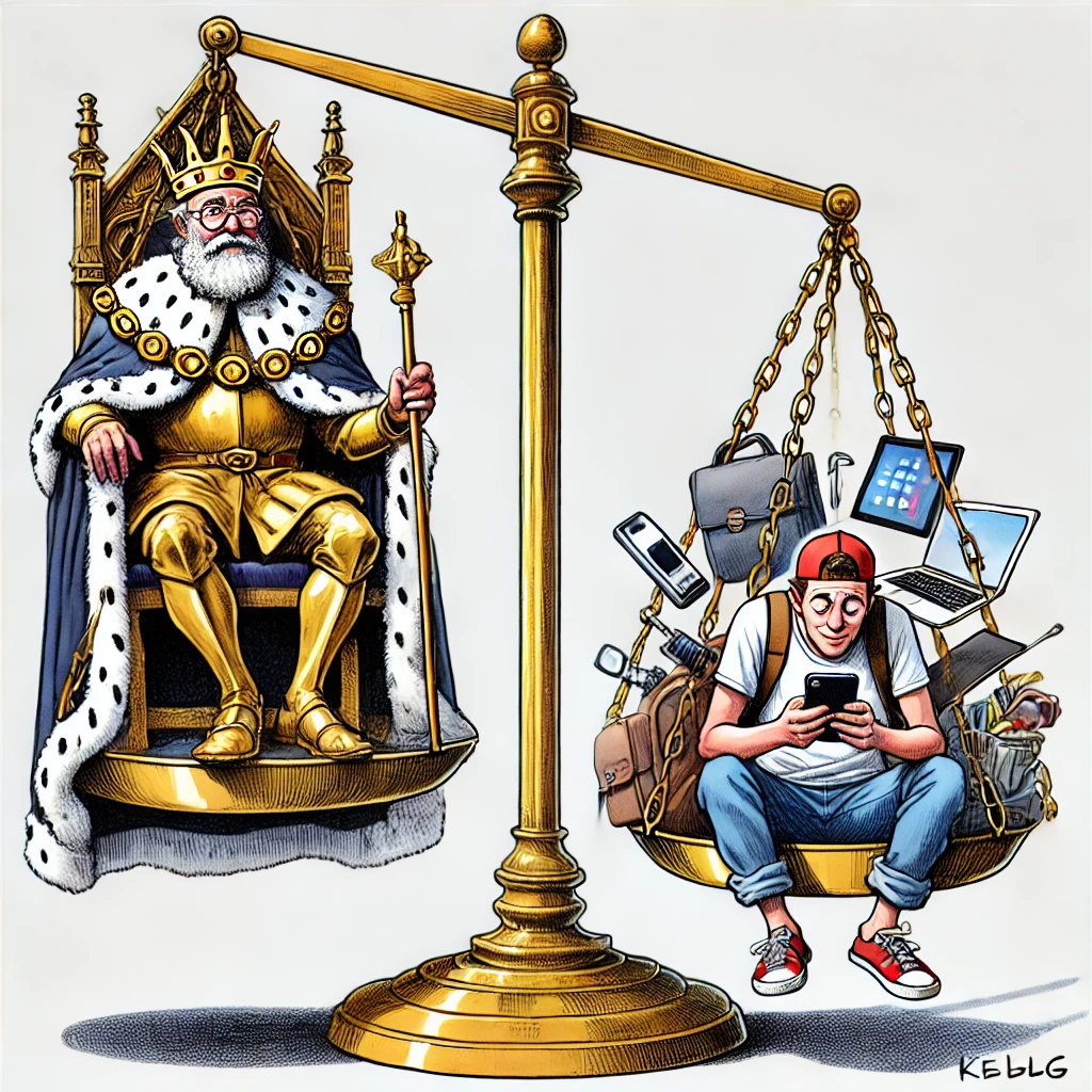Comparing a king to a modern day working class citizen