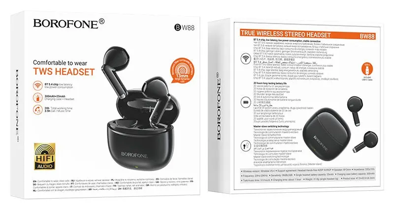 Écouteurs Sans Fil Borofone BW88 – TWS Bluetooth 5.4 est disponible chez MTS PLUS Tunisie.