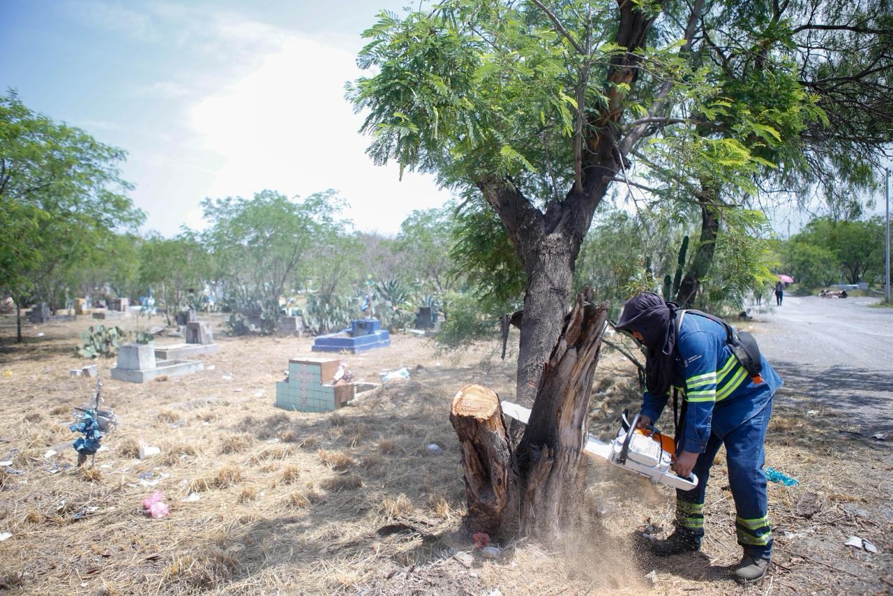 Despliega Monterrey operativo de limpieza y seguridad en Panteones Municipales