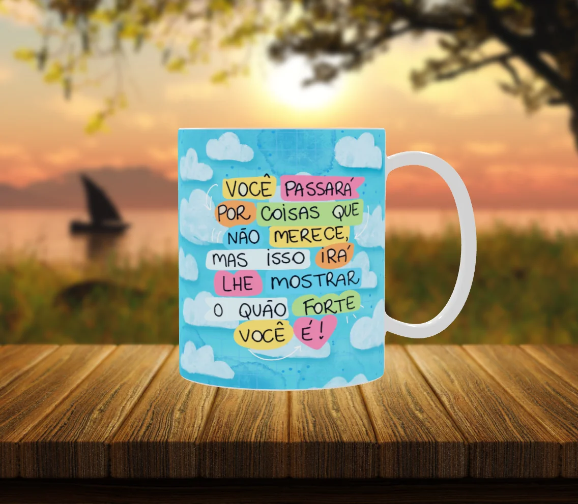 Caneca Motivacional Resiliência - "O Quão Forte Você É"