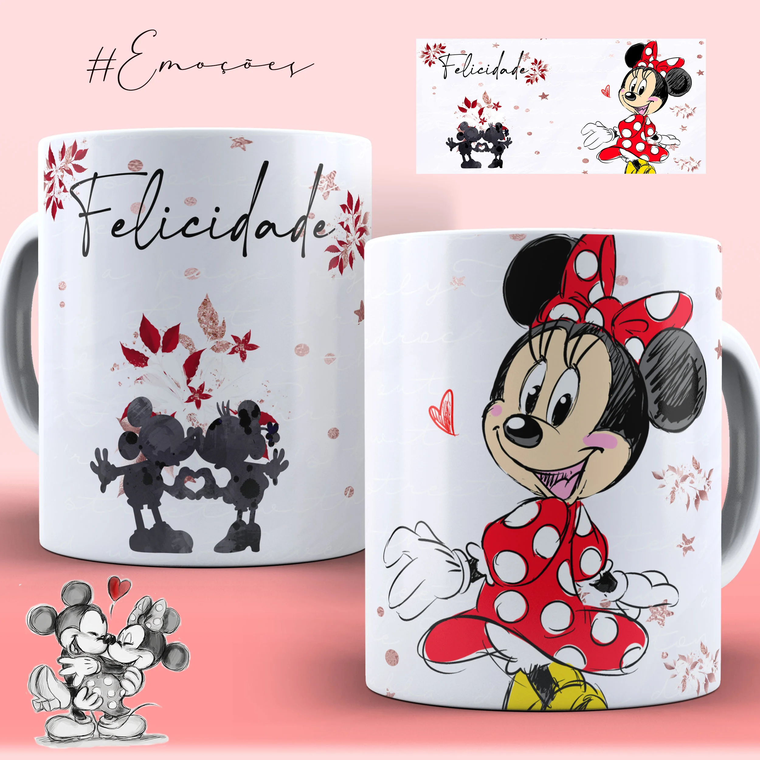 Caneca Personalizada Coleção Emoções - Felicidade Minnie Mouse