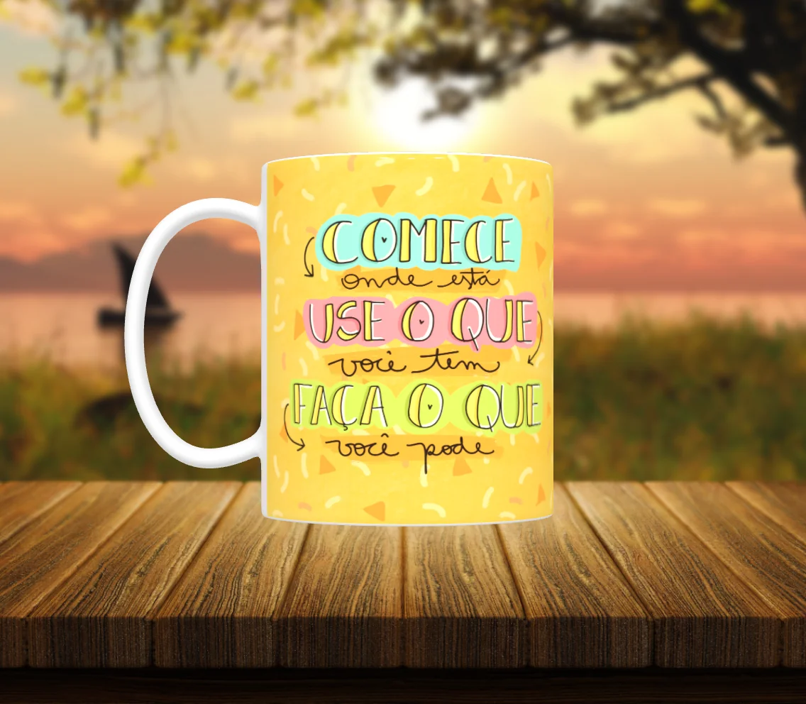 Caneca Motivacional “Comece Onde Está" 🚀☕
