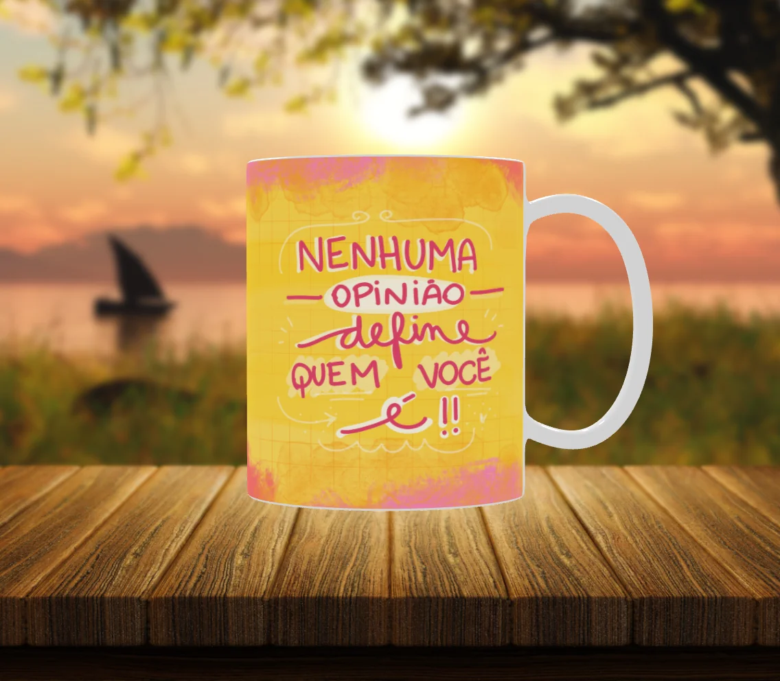 Caneca Motivacional “Nenhuma Opinião Define Quem Você É” 🌟