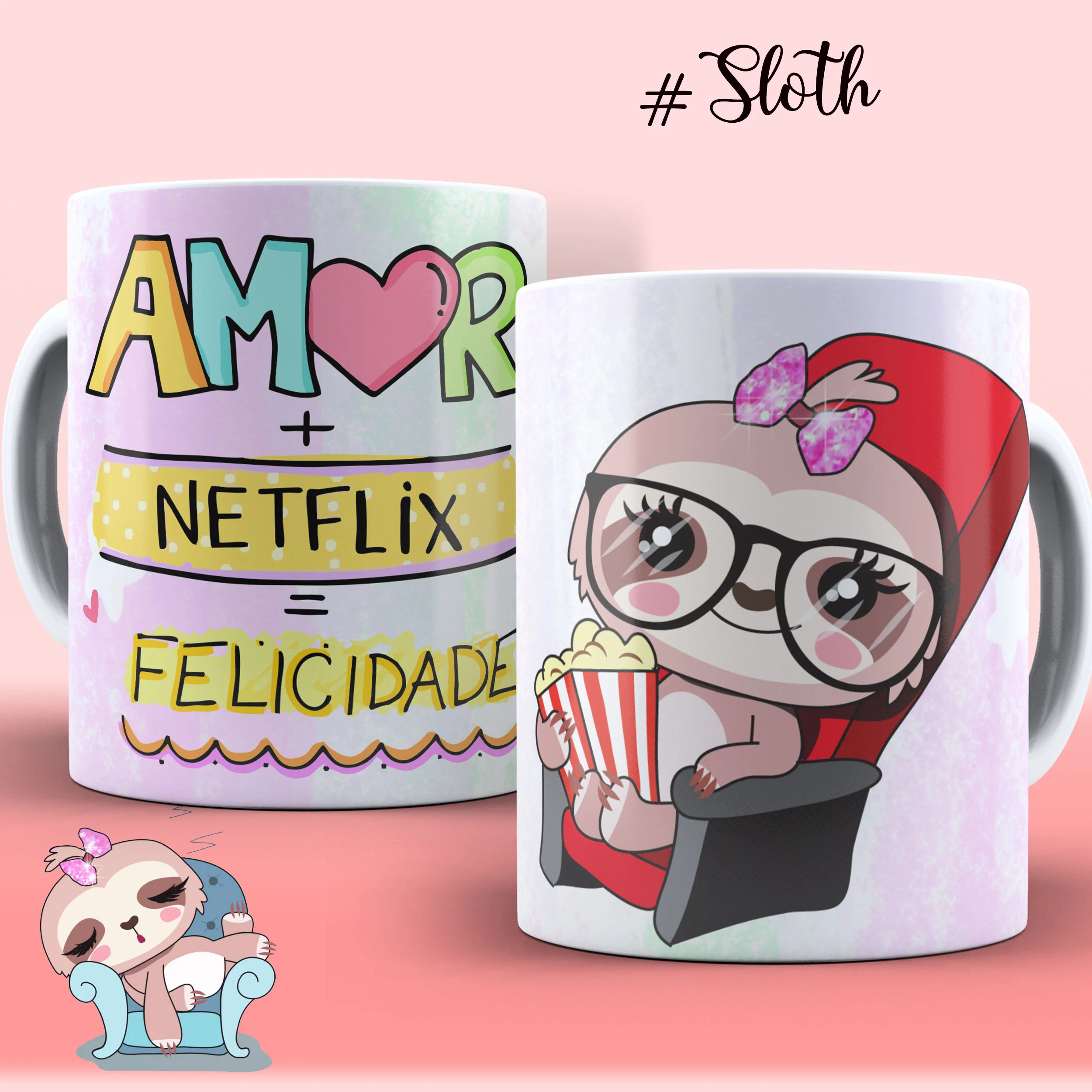 Caneca Personalizada Coleção Sloth - Modo Maratona (Netflix & Relax)