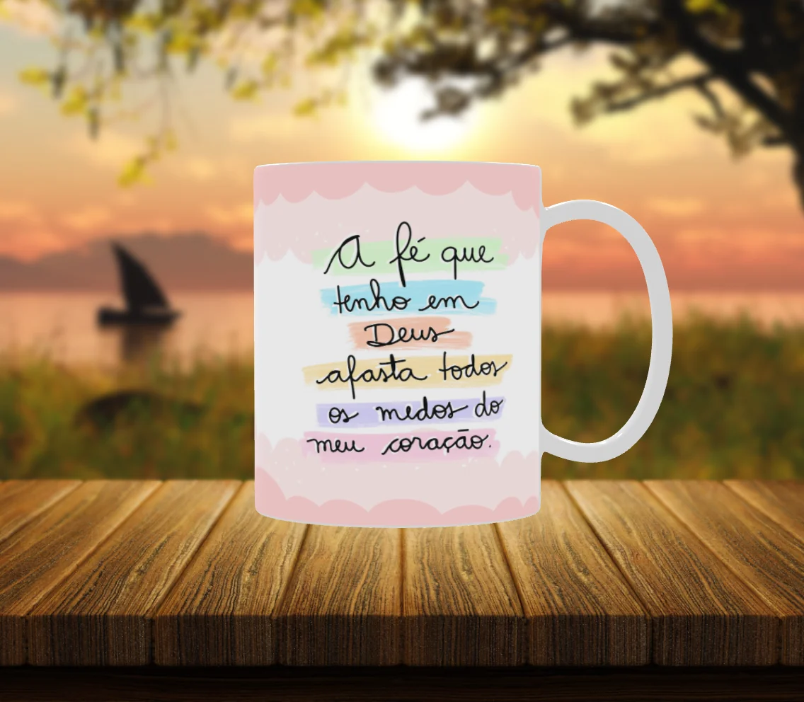 Caneca Religiosa - Fé que Afasta o Medo 2