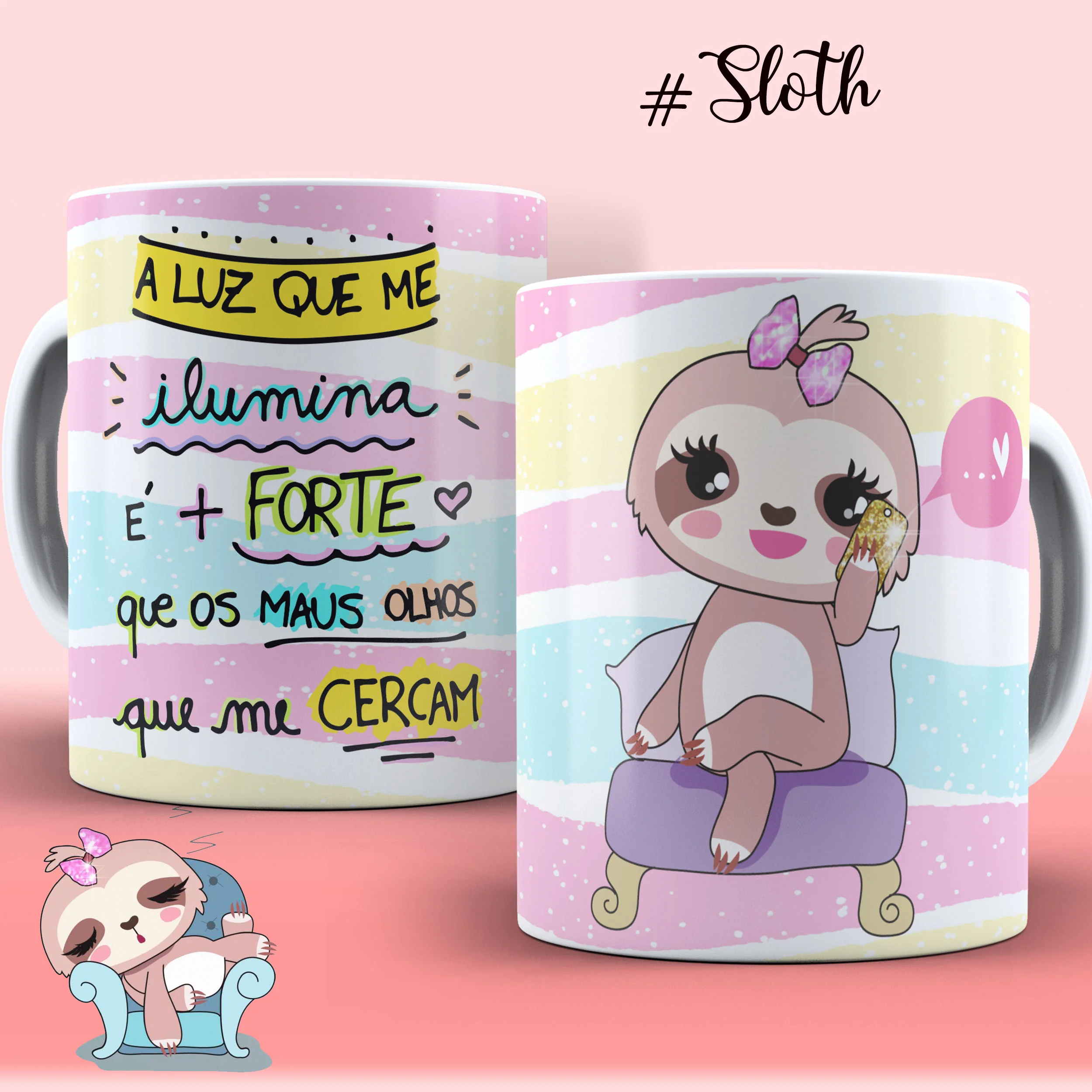 Caneca Personalizada Coleção Sloth - Luz e Proteção