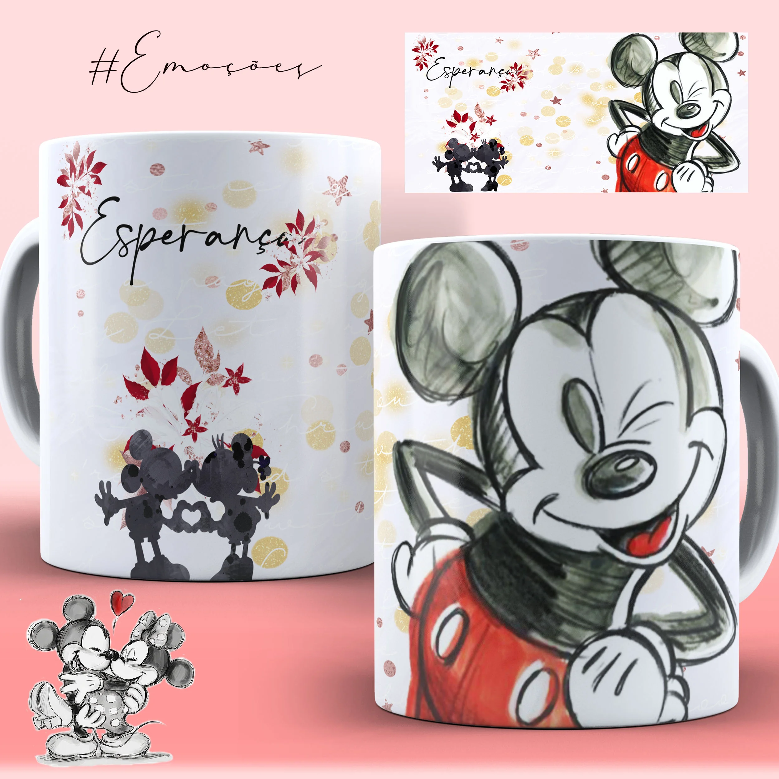 Caneca Personalizada Coleção Emoções - Esperança Mickey Mouse