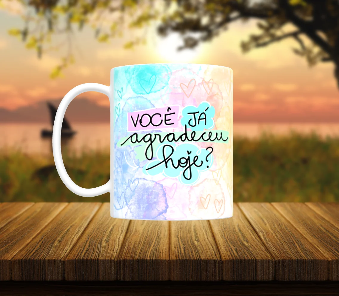 Caneca Motivacional “Você Já Agradeceu Hoje?” 🙏☕