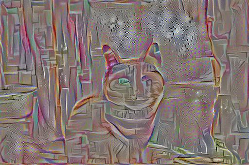 Image style transfer at a learning rate 0.5 at 500 iterations.