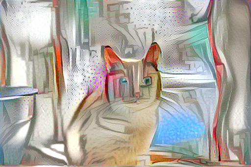 Image style transfer at a learning rate 10 at 500 iterations.