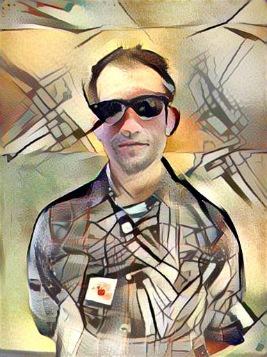 Neural style transfer example image: Kandinsky like at a medium scale