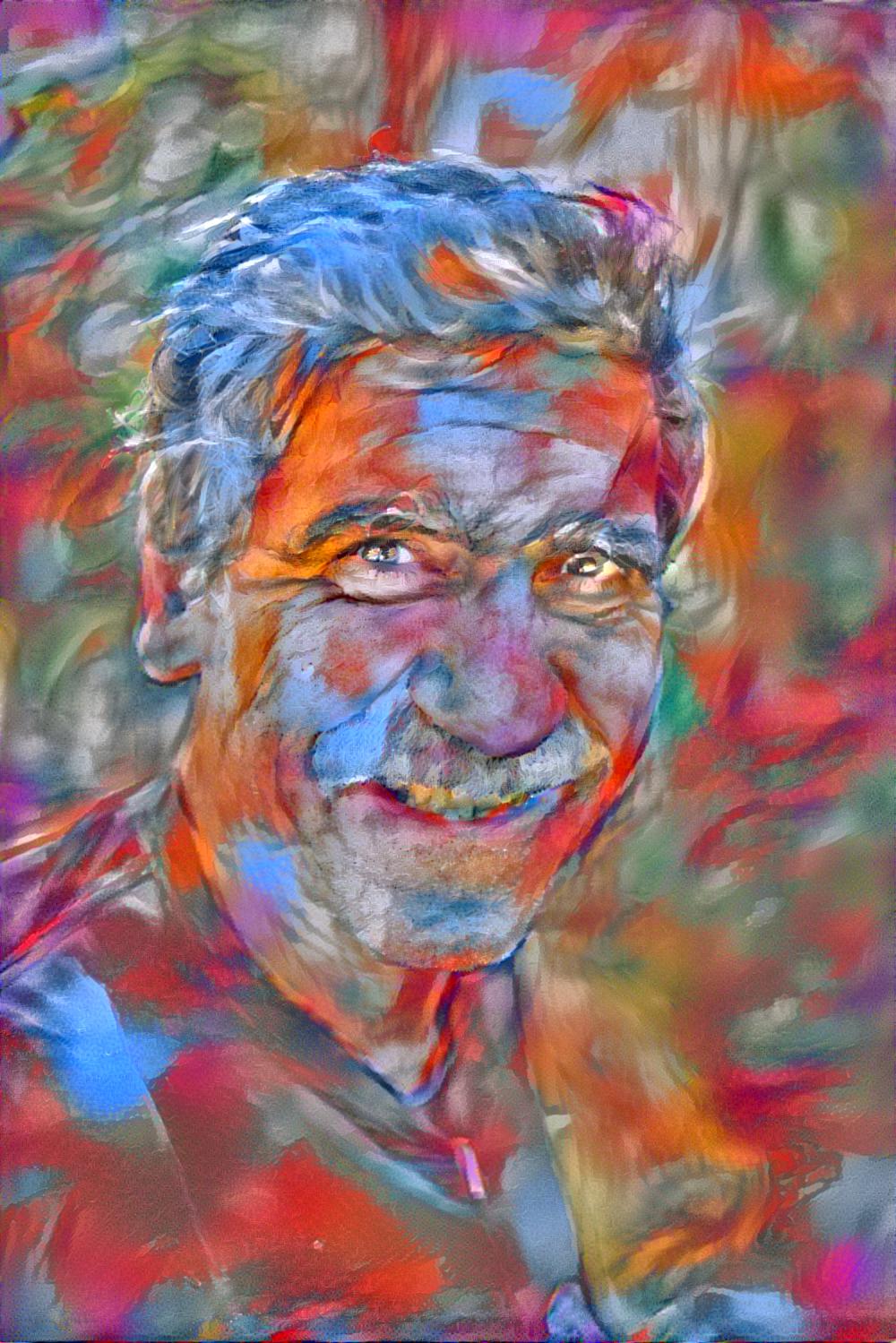 Neural style transfer example image: Ilie portrait style 1