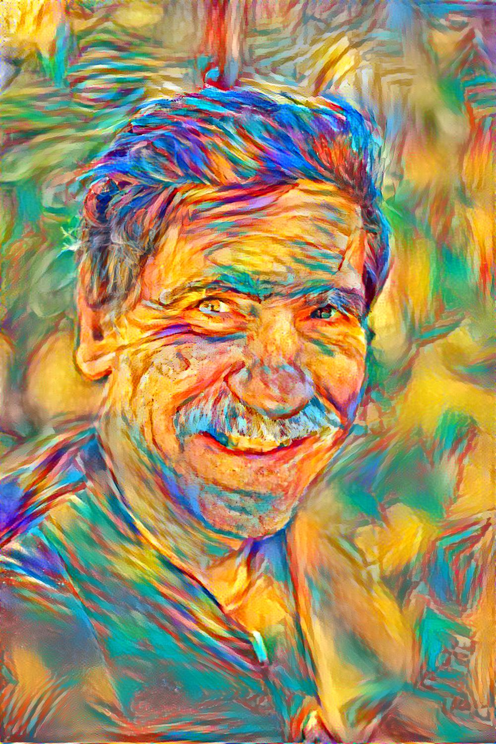 Neural style transfer example image: Ilie portrait style 2