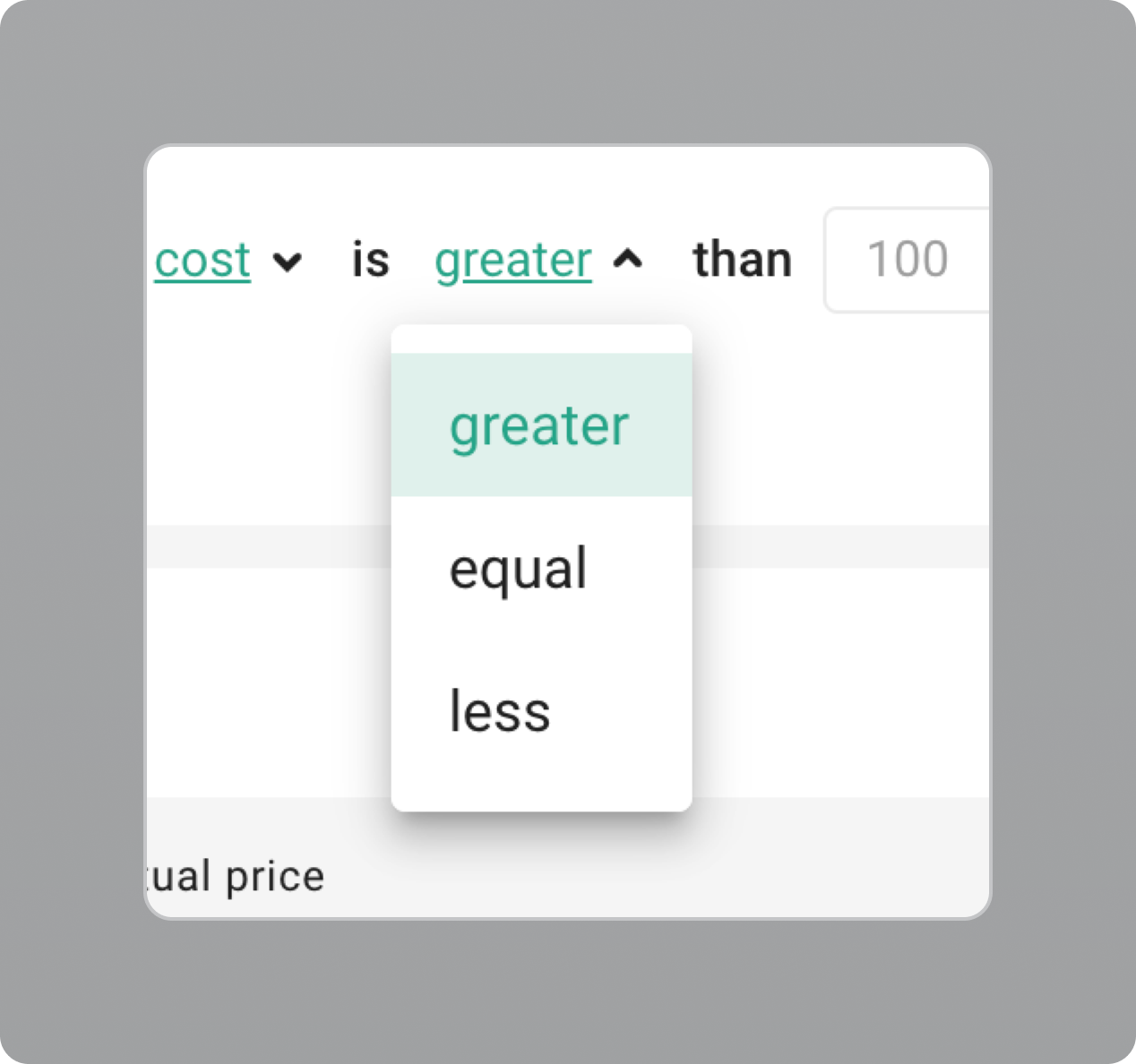 Rules - greater