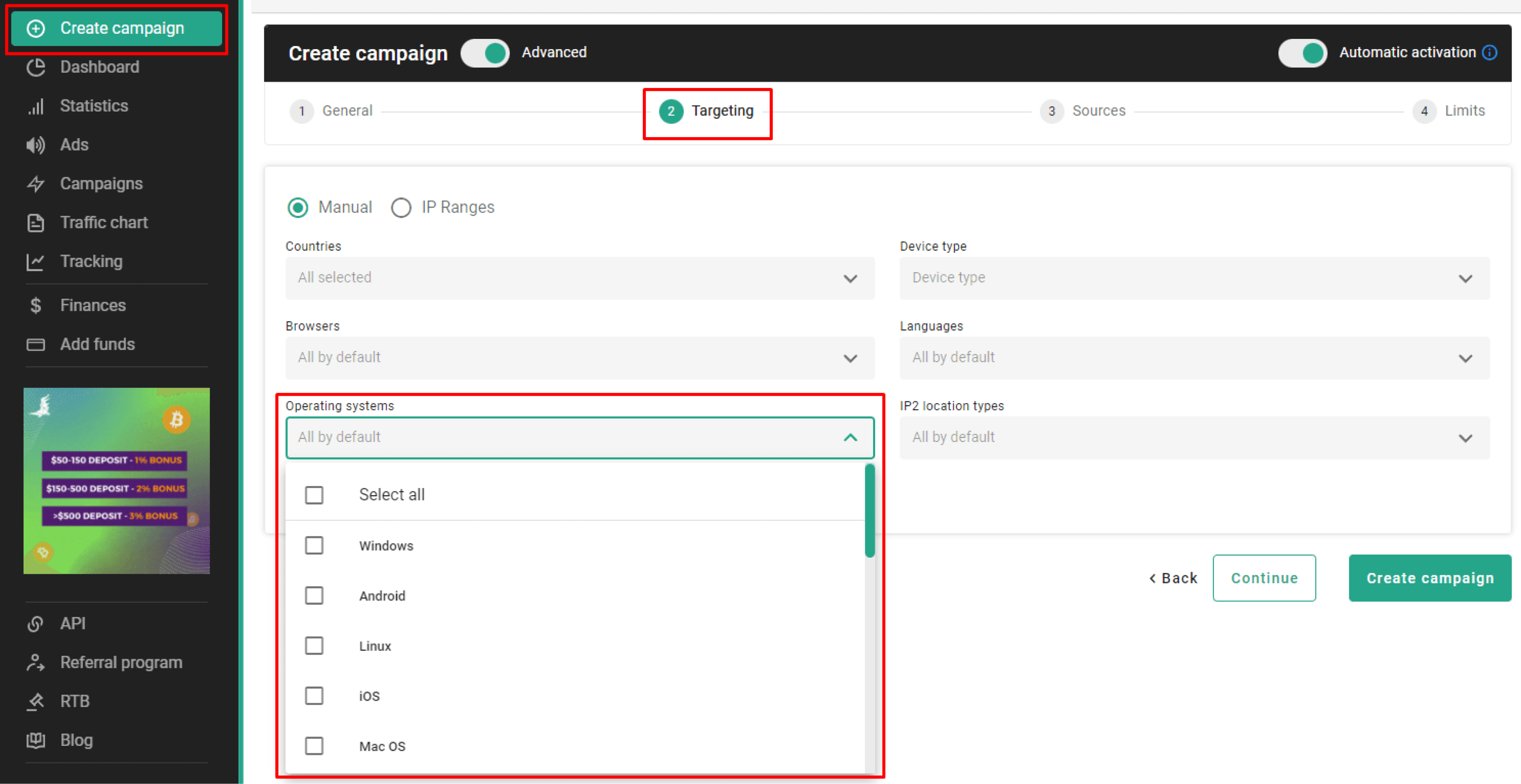 OS versions targeting