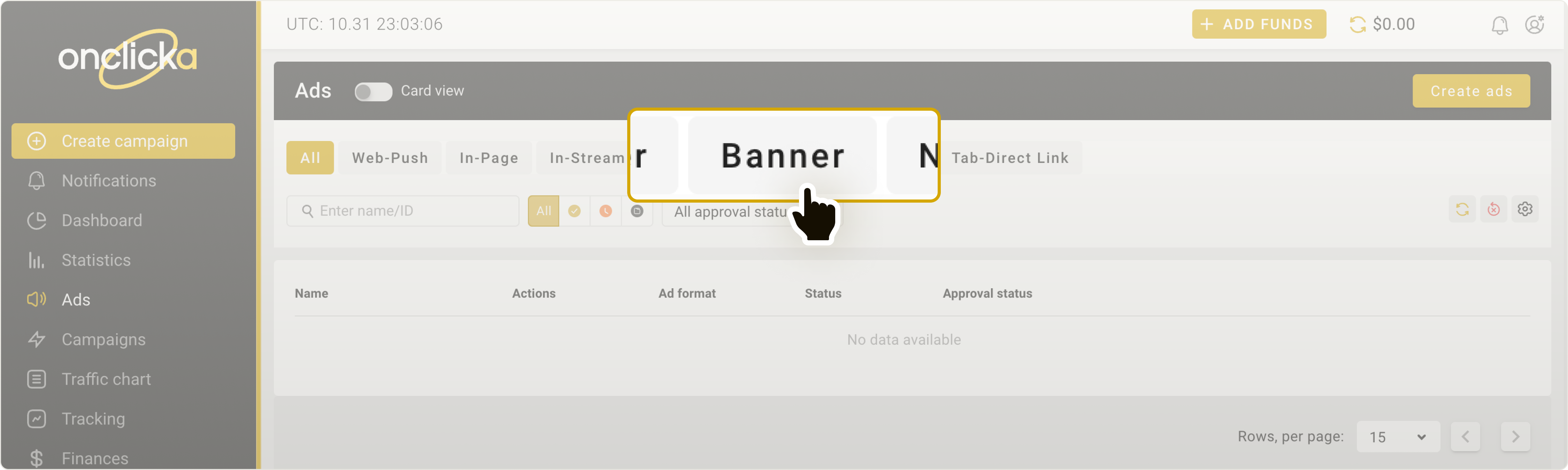 Banner tab