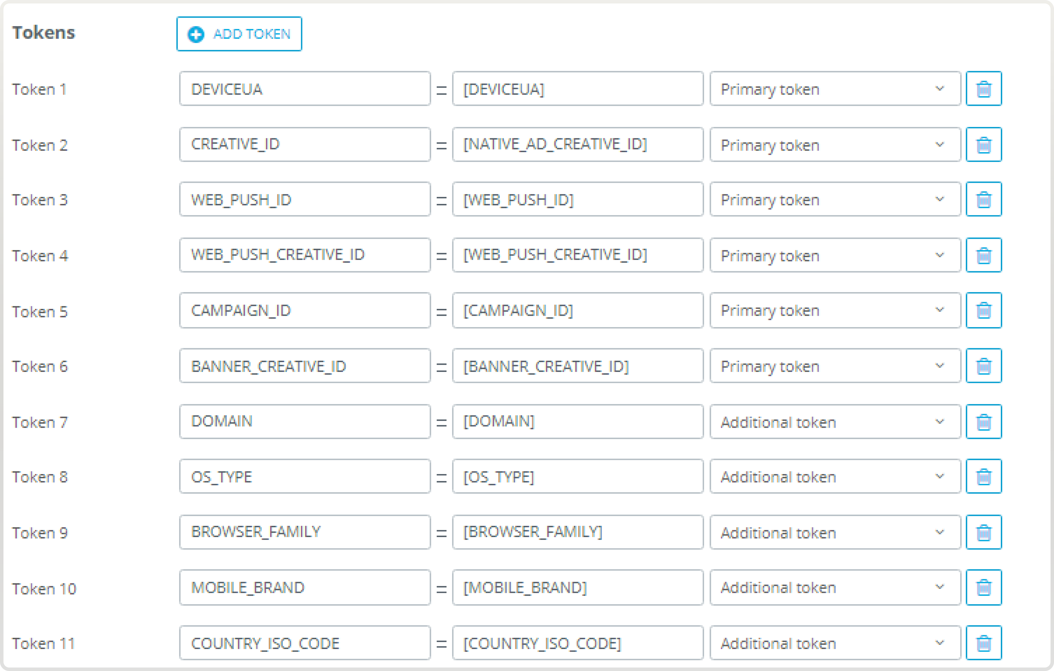 Token list