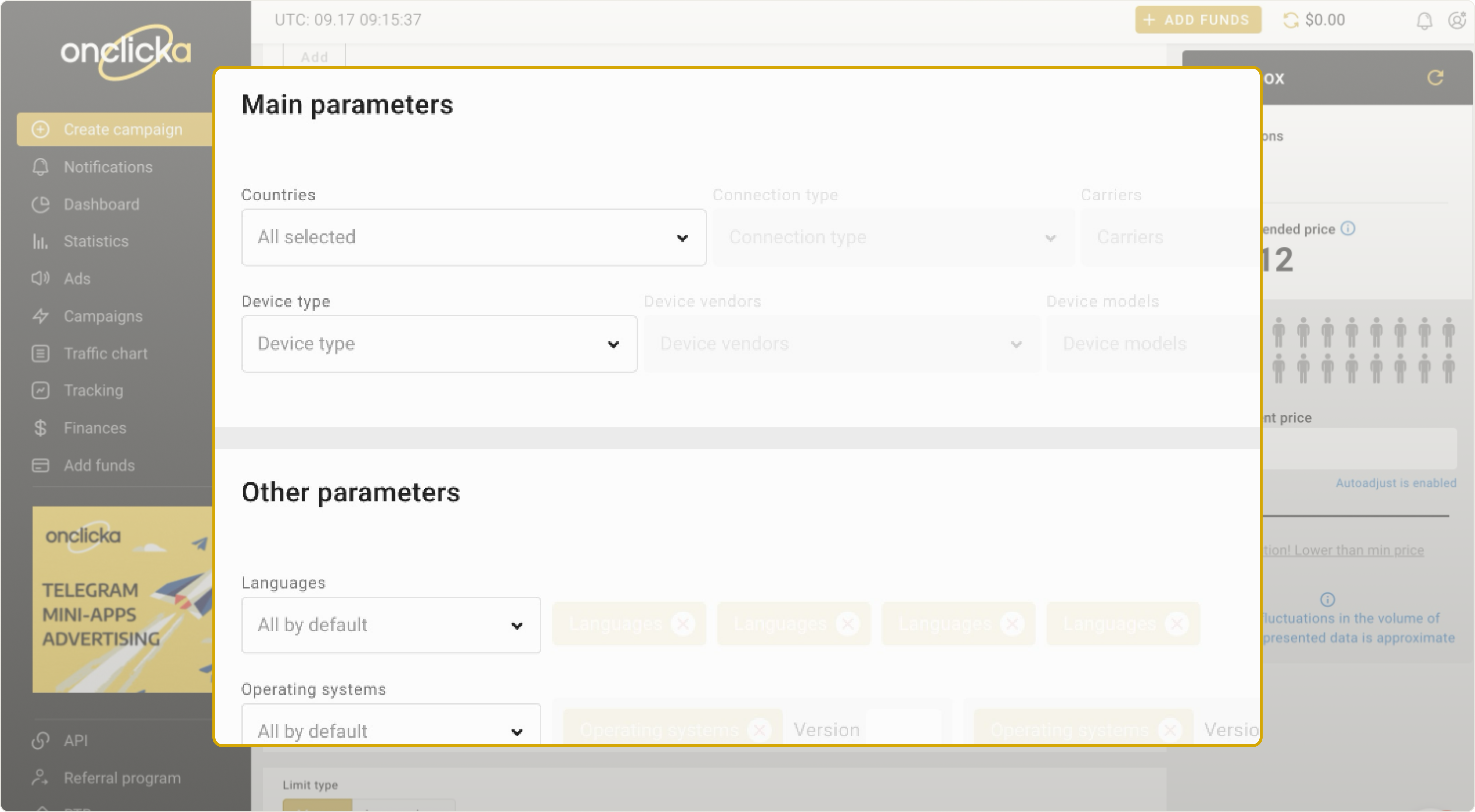 tracking parameters