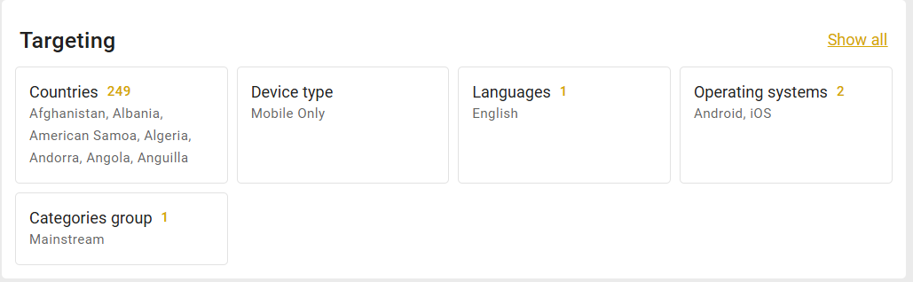 English targets