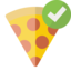 pizza, checkmark
