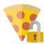 pizza, lock, open