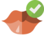 kiss, checkmark