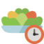 salad, clock