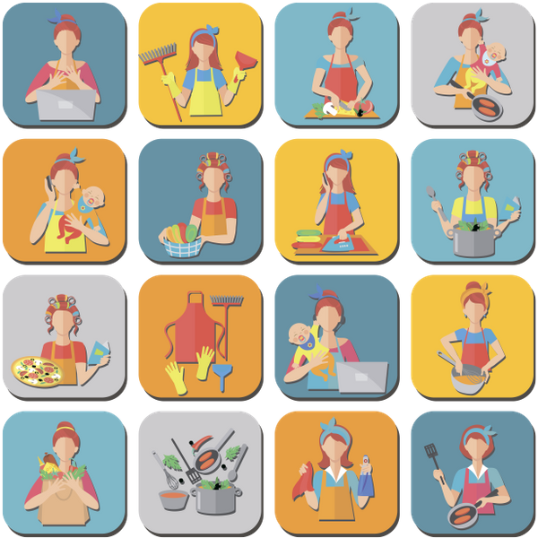 набор иконок, люди, домохозяйка, женщина, домашняя работа, set of icons, people, housewife, woman, homework, reihe von icons, menschen, hausfrau, frau, hausaufgaben, ensemble d'icônes, les gens, femme au foyer, femme, devoirs, conjunto de iconos, gente, ama de casa, mujer, tarea, set di icone, persone, casalinga, donna, compiti a casa, conjunto de ícones, pessoas, dona de casa, mulher, lição de casa, набір іконок, домогосподарка, жінка, домашня робота, флэт иконки