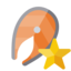 salmon, steak, star