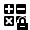 calculator, buttons, lock, closed